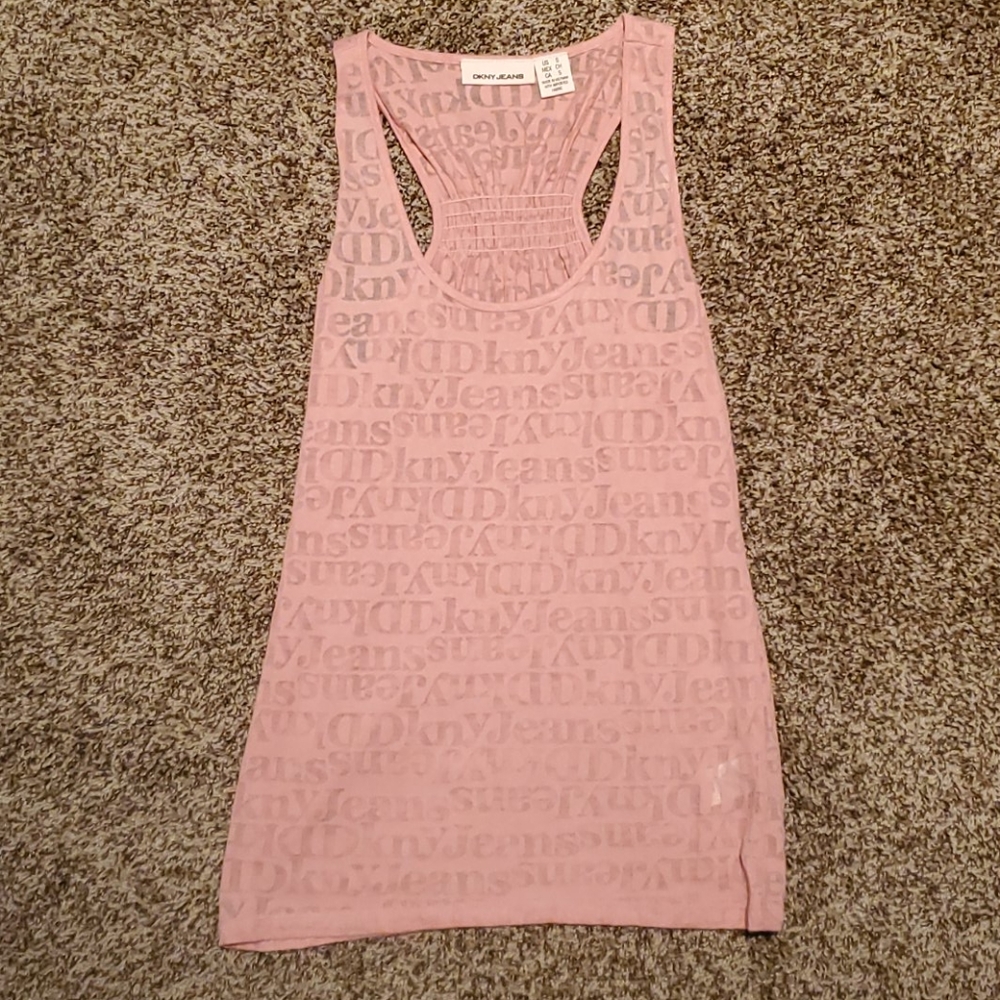 DKNY racerback tank color blush.